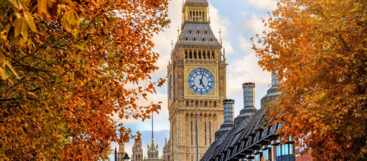 Westminster, London, in autumn.